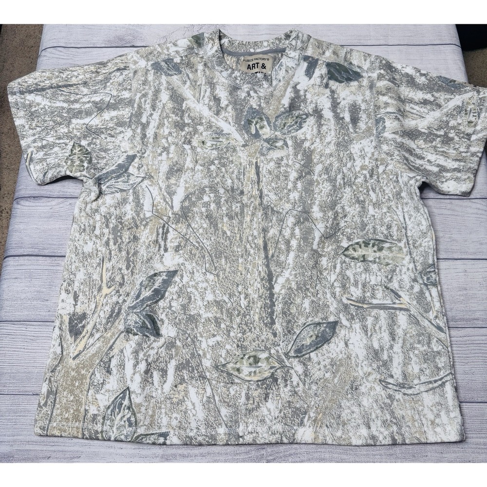 Fleece Factory Art & Motion Camo Fleece Sweatshirt XL Short Sleeve Oversized